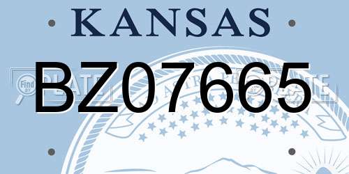 BZ07665 Kansas License Plate