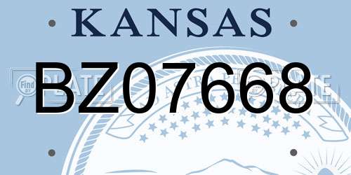 BZ07668 Kansas License Plate