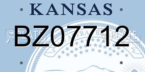 BZ07712 Kansas License Plate