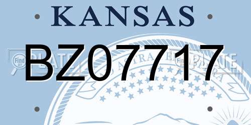 BZ07717 Kansas License Plate