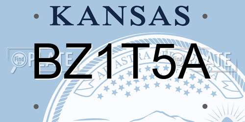 BZ1T5A Kansas License Plate