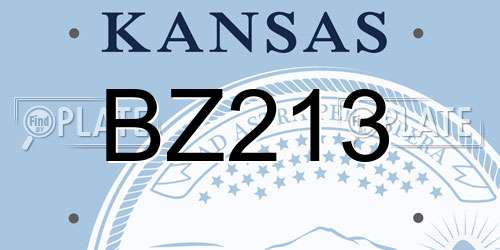 BZ213 Kansas License Plate