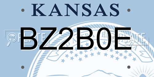 BZ2B0E Kansas License Plate
