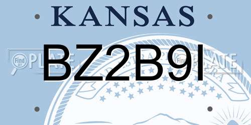 BZ2B9I Kansas License Plate