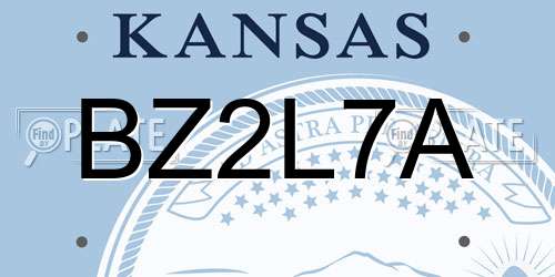 BZ2L7A Kansas License Plate