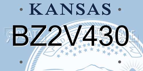 BZ2V430 Kansas License Plate