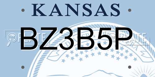 BZ3B5P Kansas License Plate