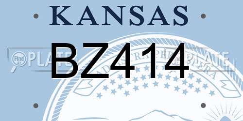 BZ414 Kansas License Plate