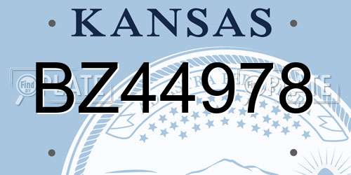 BZ44978 Kansas License Plate