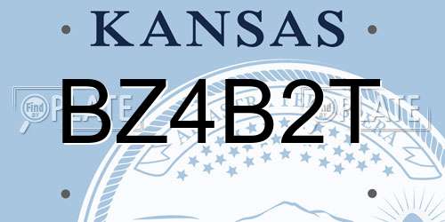 BZ4B2T Kansas License Plate