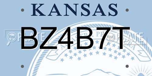 BZ4B7T Kansas License Plate