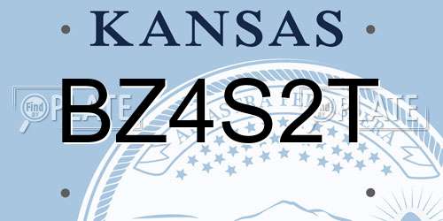 BZ4S2T Kansas License Plate