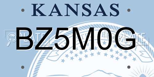 BZ5M0G Kansas License Plate