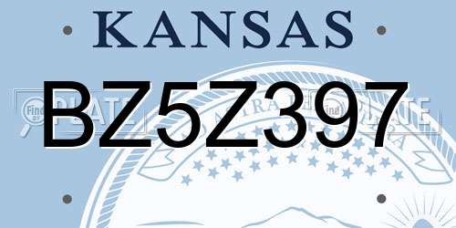 BZ5Z397 Kansas License Plate