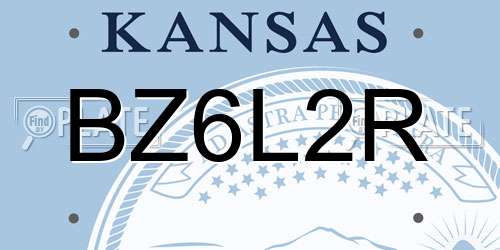 BZ6L2R Kansas License Plate