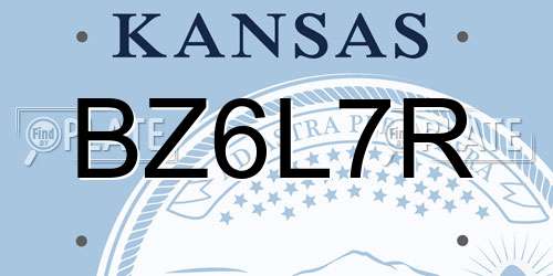 BZ6L7R Kansas License Plate