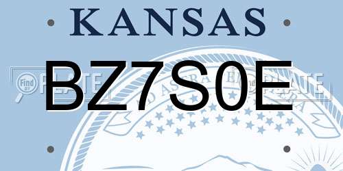 BZ7S0E Kansas License Plate
