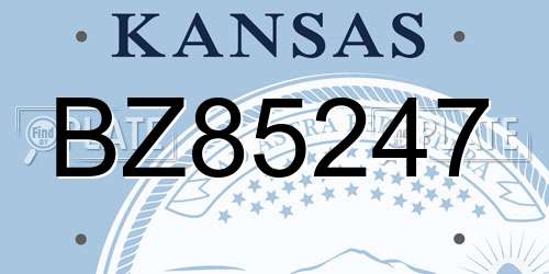 BZ85247 Kansas License Plate