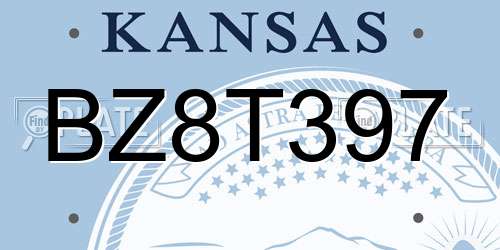BZ8T397 Kansas License Plate