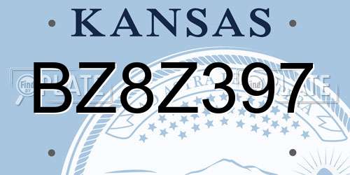 BZ8Z397 Kansas License Plate