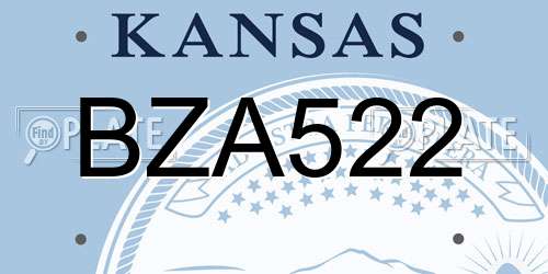 BZA522 Kansas License Plate