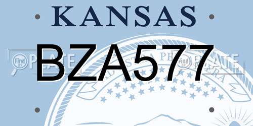 BZA577 Kansas License Plate