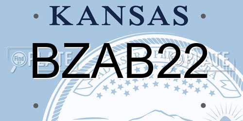 BZAB22 Kansas License Plate