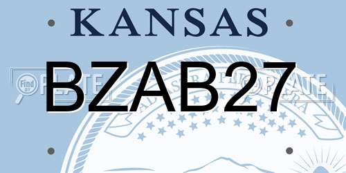 BZAB27 Kansas License Plate