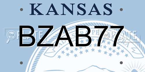 BZAB77 Kansas License Plate