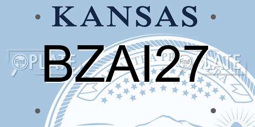 BZAI27 Kansas License Plate