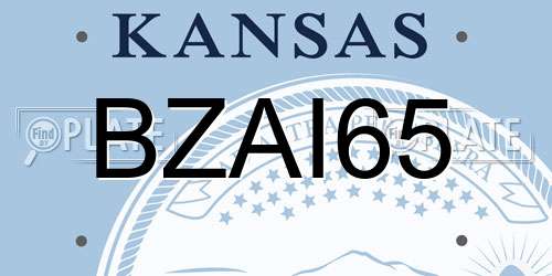 BZAI65 Kansas License Plate
