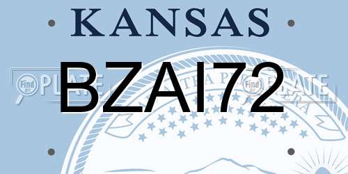 BZAI72 Kansas License Plate