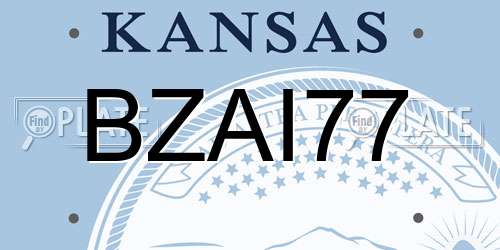 BZAI77 Kansas License Plate