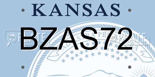 BZAS72 Kansas License Plate