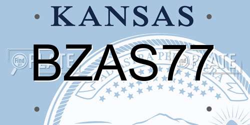 BZAS77 Kansas License Plate