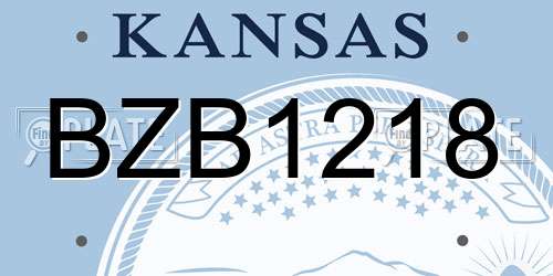 BZB1218 Kansas License Plate