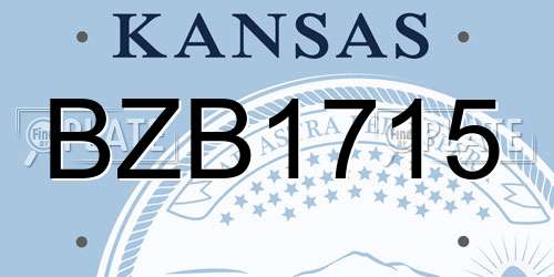 BZB1715 Kansas License Plate