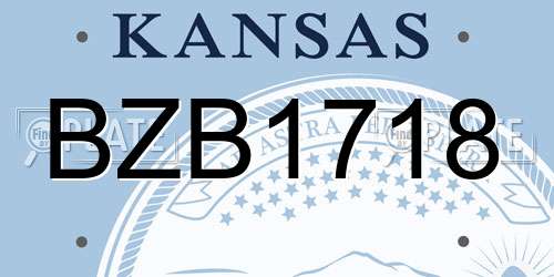 BZB1718 Kansas License Plate