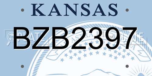 BZB2397 Kansas License Plate