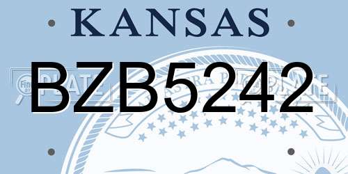 BZB5242 Kansas License Plate