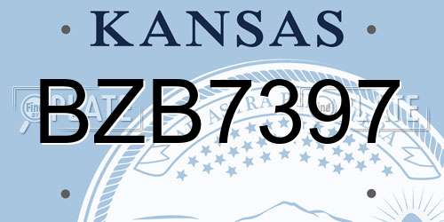 BZB7397 Kansas License Plate