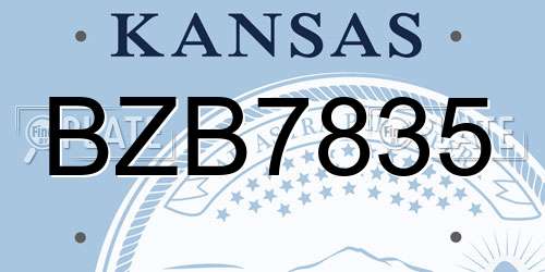 BZB7835 Kansas License Plate