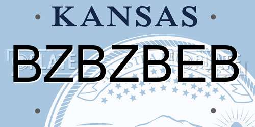 BZBZBEB Kansas License Plate