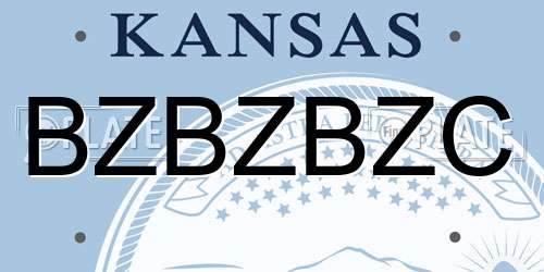 BZBZBZC Kansas License Plate