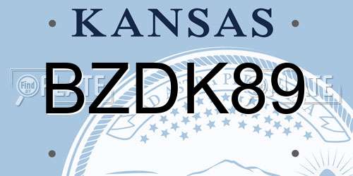 BZDK89 Kansas License Plate