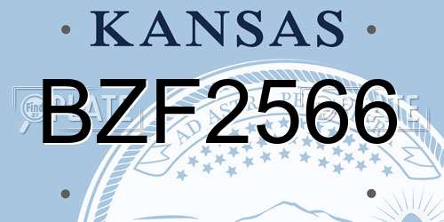 BZF2566 Kansas License Plate