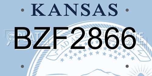 BZF2866 Kansas License Plate