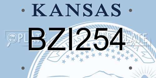 BZI254 Kansas License Plate