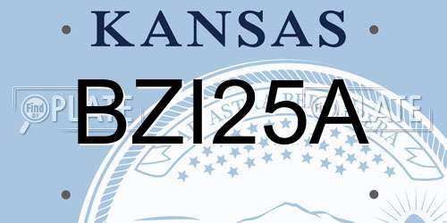 BZI25A Kansas License Plate