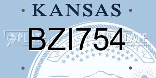BZI754 Kansas License Plate